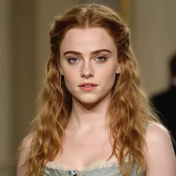 Sophie turner as Hermione as Marie Antoinette, clear makeup, clean hair, dry skin, clear skin, airbrushed, bright eye makeup, warrior body, photo by mario testino, 8k octane render, cinematic, hyper detailed, micro details, insanely detailed, trending on artstation, concept art