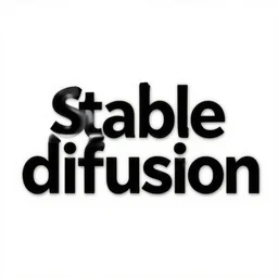a blackletter logotype that says stable difussion