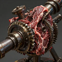 a close up of a machine made of teeth and raw meat, concept art by giger, cgsociety, assemblage, trypophobia, greeble, grotesque