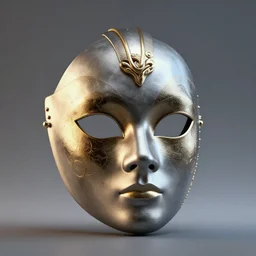 venetian bauta mask, futuristic, houdini render