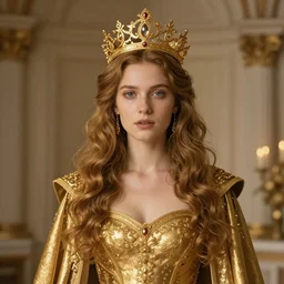 the sovereign, golden queen by wlop