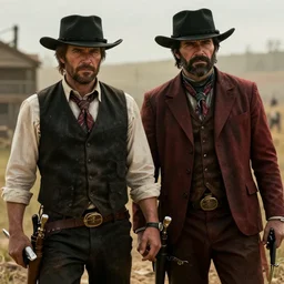 rick grimes and the walking dead in red dead redemption 2, saw movie still