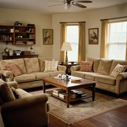 a typical american living room from the early 1 9 7 0 s