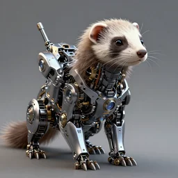 intricate mechanical ferret robot creature, digital robot creature octane render mech ferret, artstation trending robot ferret render, intricate, octane render, robot animal, sharp focus, insanely detailed, mech robot ferret creature