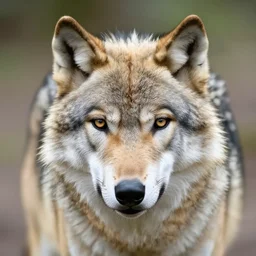 wolf face portrait shot, lens focused on wolf face, natural, clean no double face, shot with professional camera, realistic, ultra detailed, high render