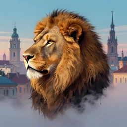 profile picture of gambling lion in lviv, concept art, lofi