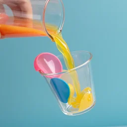 Abstract flip cup pouring in bright colors