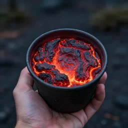 You holding lava in cup, POV, hyperrealistic, detalied, high quality, photorealistic, photography, HD,