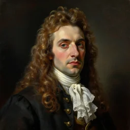 portrait of Cyrano de Bergerac, dramatic, high contrast, theatrical, lumnious, cinematic lights, oil canvas byTapiró Baró