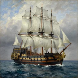 the skelton galleon in the style of ivan aivazovsky, oil on canvas, national gallery