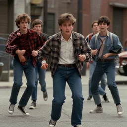 film still from the 1995 movie 'Nerd Escape'. Exciting Escape scene. Sigma 85mm f/2.4