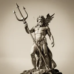 poseidon's trident, ancestral weapon, sepia photography