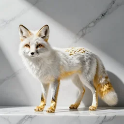 artic fox white marble with gold accents by ellen jewett