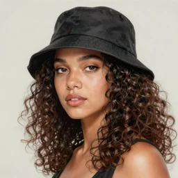 ultra realistic illustration, highly detailed jhene aiko music artist with curly hair and bucket hat, highly detailed, digital painting, concept art, smooth, sharp focus, illustration, artstation