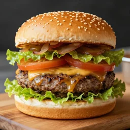 A Burger made by HowToBasic, Realistic, HDR, Clear Image, HDD, RTX ON,