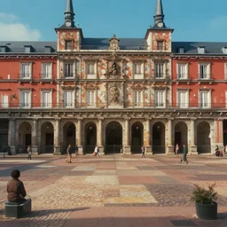 Madrid in studio Ghibli Style, 4k, very detailed,