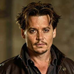 portait of Johnny Depp, sharp focus, illustation, stunning lighting, realistic character concept, light atmosphere, golden ration, cinematic lighting, high resolution, insanely detailed and intricate, art by (Hayao Miyazaki and Matt Groening), 8k