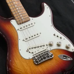 samick nacho cheese finish, ashtray bridge, strat saddles, tele pickups with a 5 - way switch jewels diamonds poplar bolt on