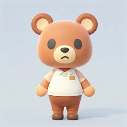 extremely cute chibi bear animal crossing villager. animal crossing character. 3 d render, 3 d model rip, simplified, symmetry, animal crossing new horizons, hq, artgerm, arstation,