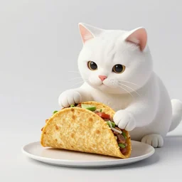 cat making tacos, art made by coendu