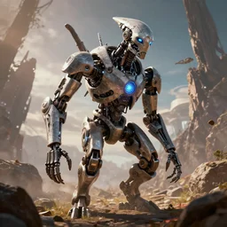 stalker machine mecanical creature robot of horizon forbidden west horizon zero dawn bioluminiscence global illumination ray tracing hdr fanart arstation by ian pesty and alena aenami artworks in 4 k