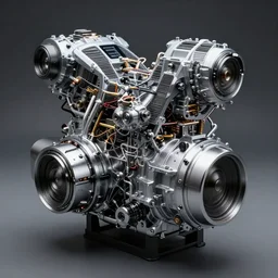 photo of a futuristic highly technical motor, 8 k, 8 5 mm f 1. 8