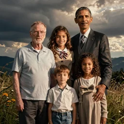 Walter White and Barack Obama family photo