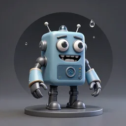 crazy miniature toy Figure Robot monster 8K, zbrush, c4d, in a Studio hollow, water drops, by david lachapelle