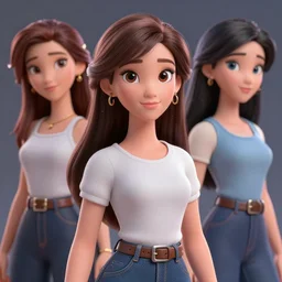 3 d anime girl very detailed, highly detailed, disney style
