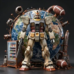 grungy, light brown, grey, maschinen krieger!, kitbash!!, gunpla, atlas, earth, planet, ball, fridge, vending machine, junk, football, tubes, guts, fantasy, rust, metal, rivets, by giger, masahiro ito, junji ito, kow yokoyama, makoto kobayashi!!