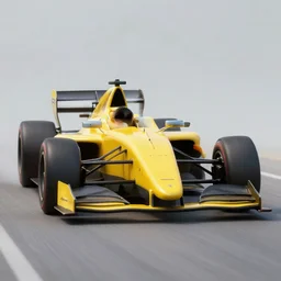 a yellow race car by bill paterson.