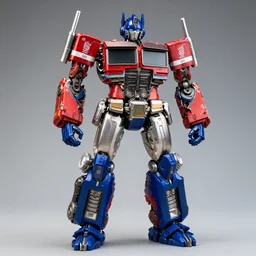 full view of optimus prime figurine by roman lappat, 4 k, highly detailed, sharp focus