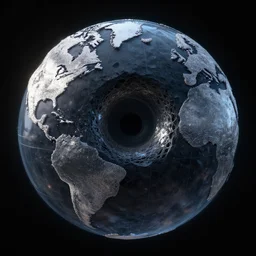 a black hole, inside a globe, mirrors, 3 d, ouroboros, artstation