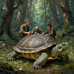 a forest mixed on the shell of turtle, by greg rutkowski and greg staples and tomasz allen kopera and gaston bussiere, fantastic, artstation, 4 k, surealism, octane render, intricate, elegant,