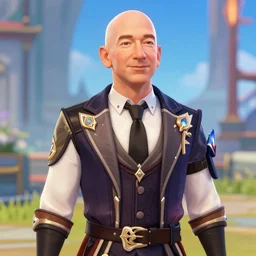Jeff Bezos in Genshin Impact, official videogame screenshot by Mihoyo, cinematic, 4K