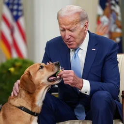 Joe Biden eating a dog