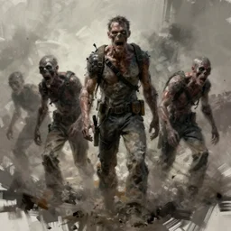 concept art by jama jurabaev, zombies apocalipsis, trending on artstation, high quality, brush stroke, soft lighting