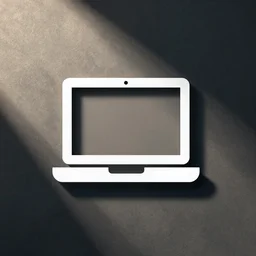 a simplistic icon of a laptop, minimalistic icon, app icon, oversimplified logo