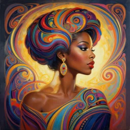side profile centered painted portrait of nina simone, matte painting concept art, art nouveau, beautifully backlit, swirly vibrant color lines, fantastically gaudy, aesthetic octane render, 8 k hd resolution, by ilya kuvshinov and cushart krent and gilleard james