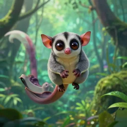 a photograph of momo, the flying lemur in a jungle. live action still from avatar the last airbender ( 2 0 2 5 ). anime in real life. color harmony, 8 k detail, gallery quality, hd wallpaper, premium prints available.