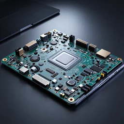 Macbook pro motherboard, high tech render tron movie like feeling, trending on art station