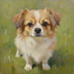an oil painting by a dog