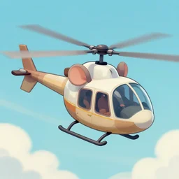 image of a mouse flying a helicopter, trending on artstation