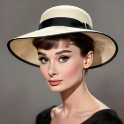 Audrey Hepburn wearing a hat  digital painting concept art highly detailed digital illustration by artgerm and WLOP