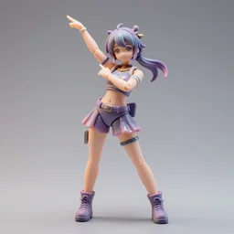 james jean isolated vinyl figure cheerful tomboy, figure photography, dynamic pose, interesting color palette aesthetic effects, glitter accents on figure, anime stylized, accurate fictional proportions, high delicate defined details, ethereal lighting, sigma 8 5 mm f _ 8, high detail expert photography