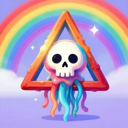 triangle skull jelly monster rainbow