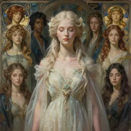 ultrarealistic Portrait of ethereal deity wearing beautiful gown, calm, 4k digital masterpiece by Anna Dittman and Alberto Seveso Ruan Jia, rossdraws and alphonse mucha and loish and WLOP, fantasycore, Hyperdetailed, realistic digital painting, atmospheric, soft lighting, featured on Artstation