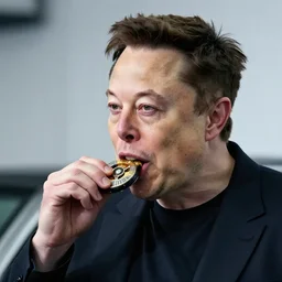 elon musk holding a car to his mouth and eating it, highly detailed, extremely high quality, hd, 4 k, 8 k, canon 3 0 0 mm, professional photographer, 4 0 mp, lifelike, top - rated, award winning, realistic, detailed lighting, detailed shadows, sharp, no blur, edited, corrected, trending