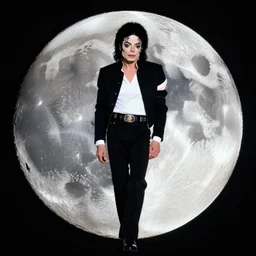 michael jackson on the moon, creative photo manipulation, photoshop, digital art