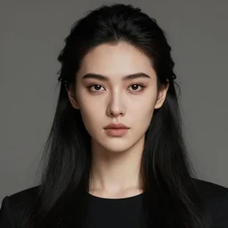 portrait of a tall 4 0 - year - old woman with thin lips, long, lush black hair gathered on the head, and thick eyebrows, wearing in black clothes, aristocratic appearance, hyper realistic face, beautiful eyes, character art, art by mark brooks, hyperdetailed, cryengine, trending on artstation, digital art